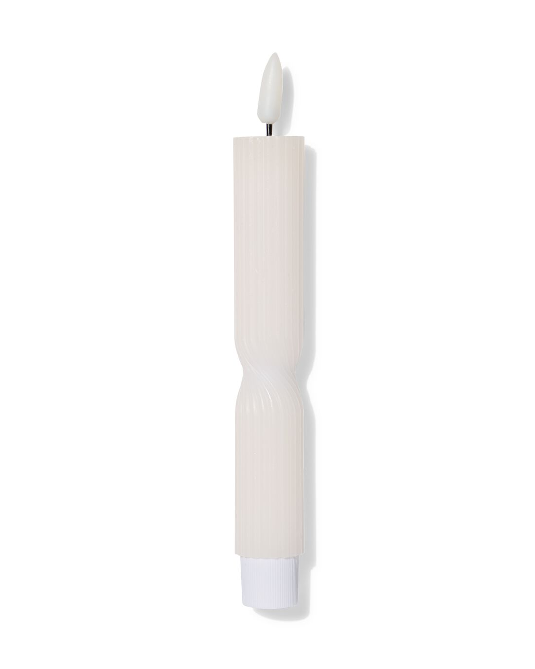 HEMA HEMA Led Huishoudkaars ⌀2.3x20cm Ribbel Ivoor (ivoor)