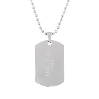 ketting met gegraveerde hanger en bolletjesketting