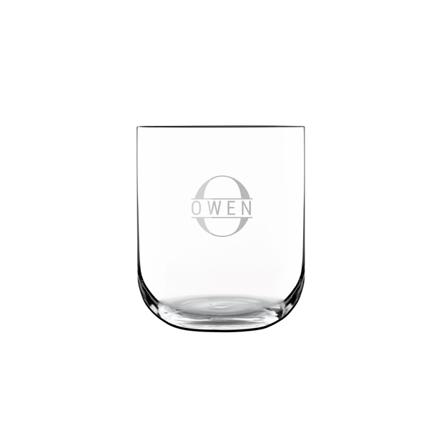 waterglas rond gegraveerd