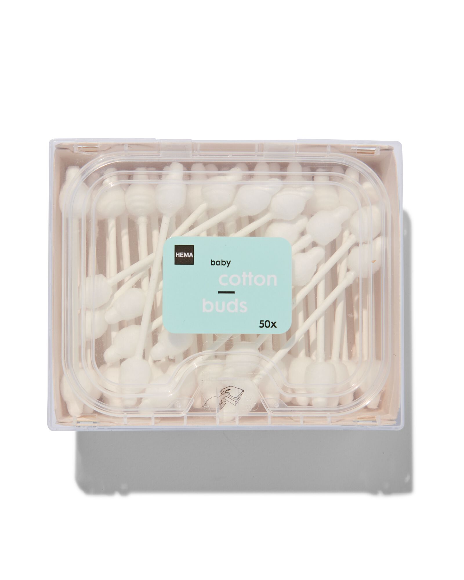 HEMA Baby Wattenstaafjes Katoen/papier - 50 Stuks
