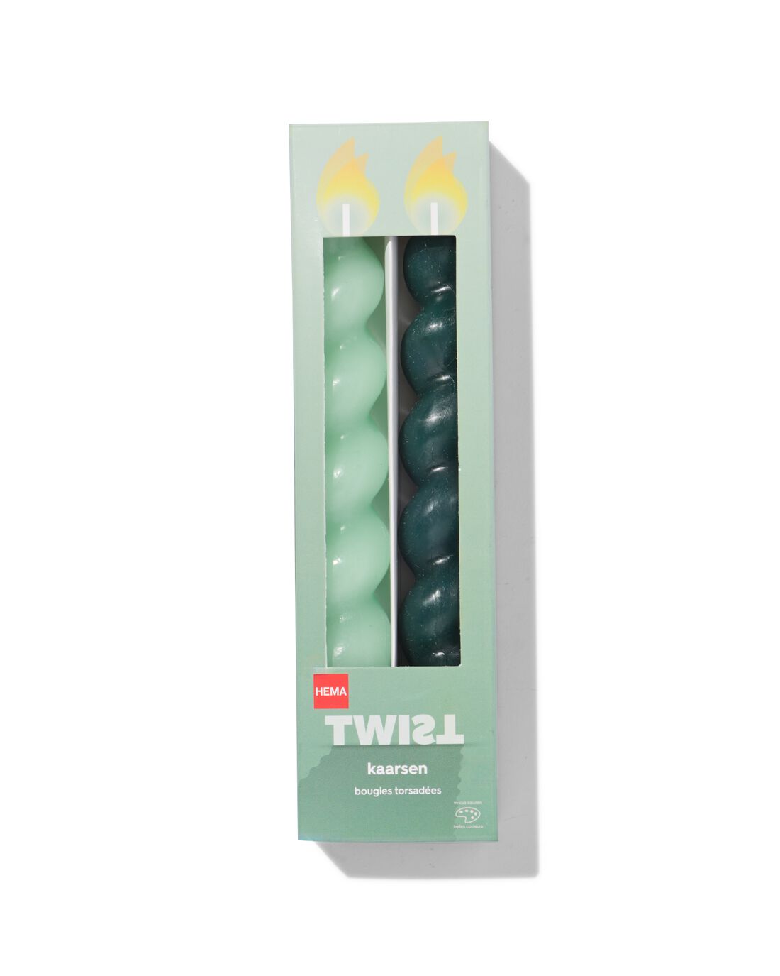 HEMA Kaarsen Gedraaid Kort Groen 2 Stuks (groen)
