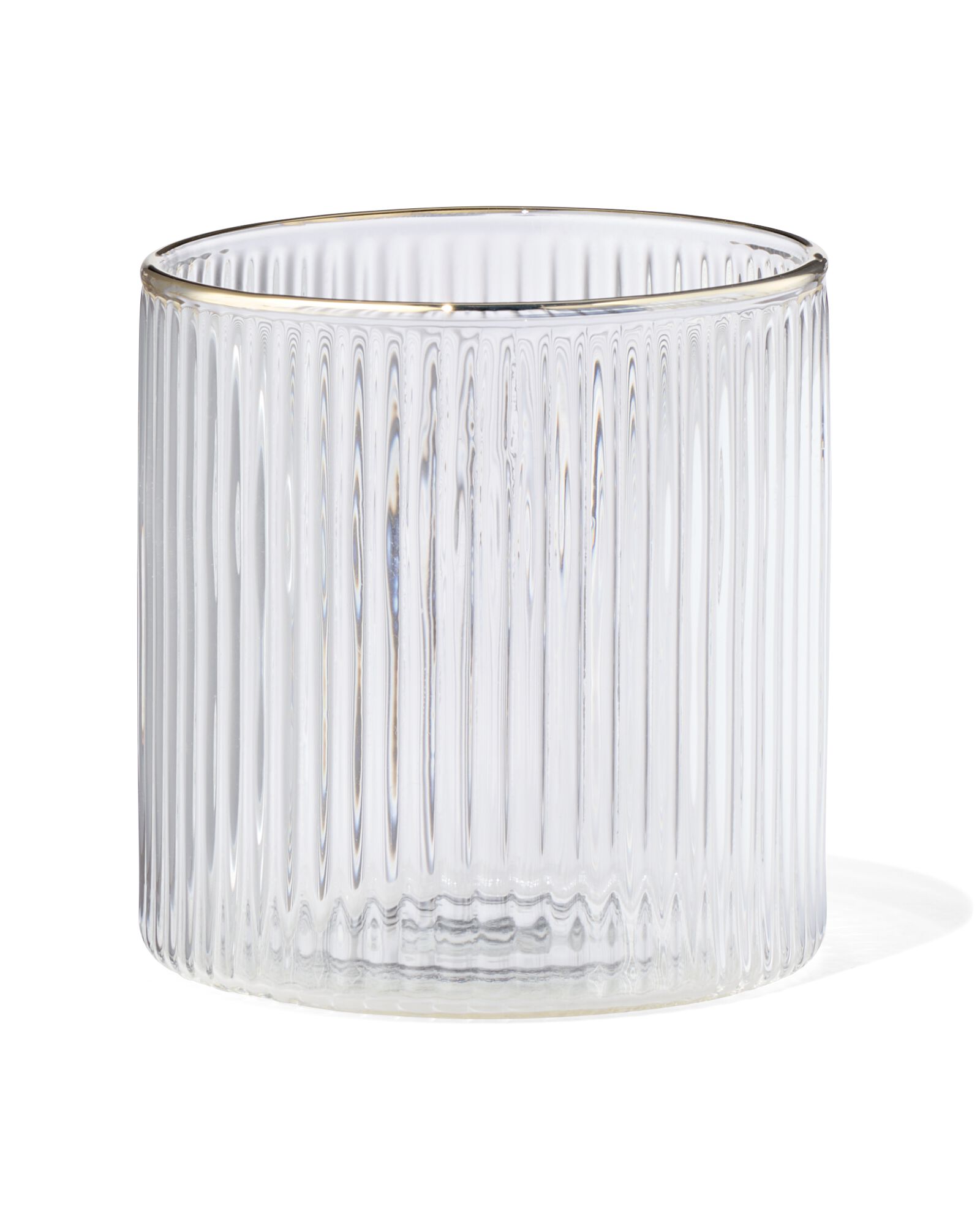 HEMA Glas Voor Geurkaars ⌀6.5x6.5cm Ribbel Transparant (transparant)