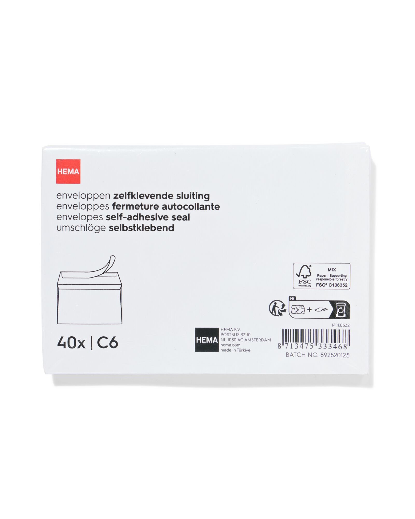 HEMA Enveloppen C6 - 40 Stuks (wit)