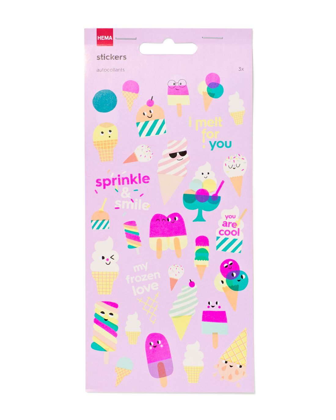 HEMA Stickervellen Ijsjes - 3 Stuks