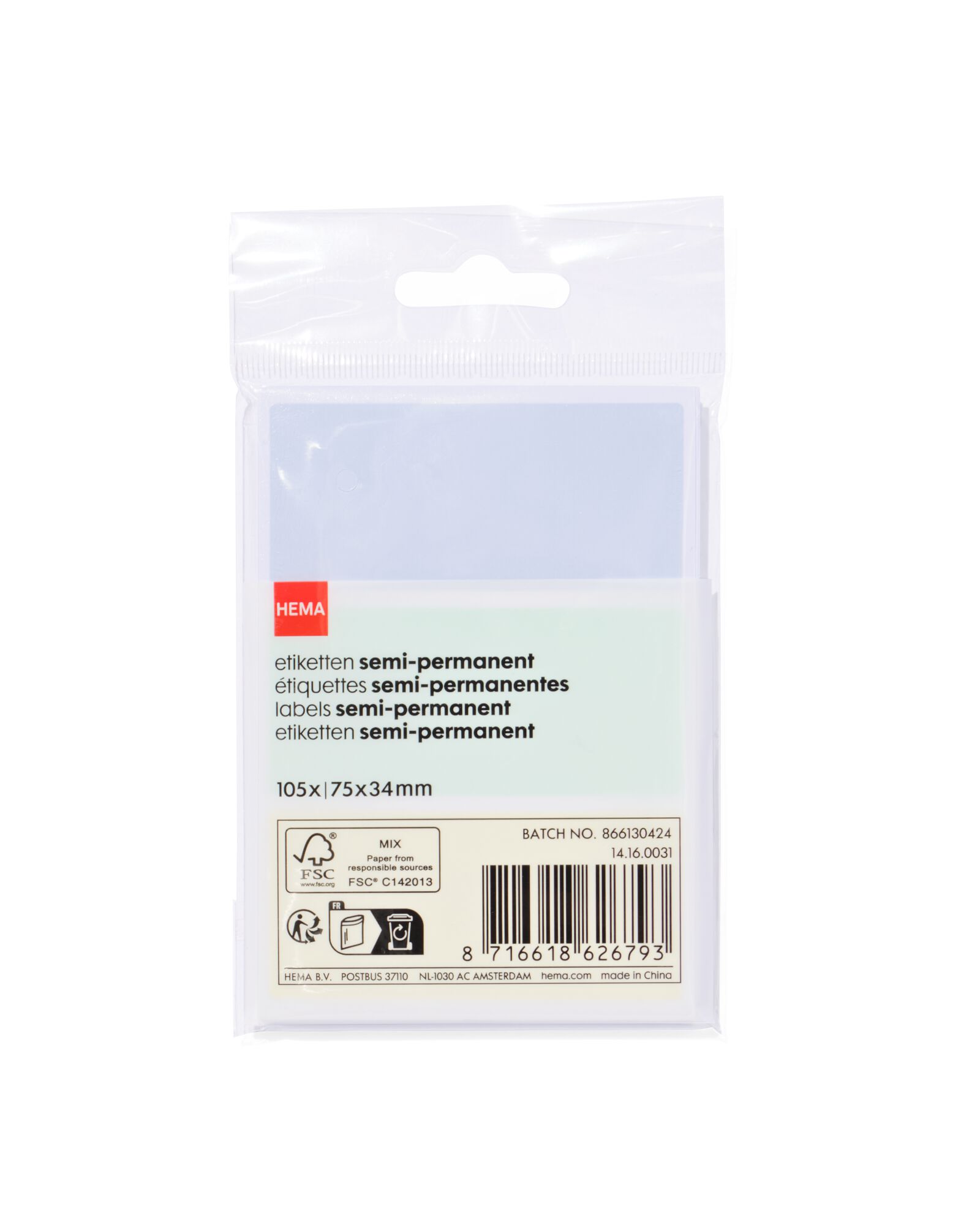 HEMA Etiketten 7.5x3.4 Pastel - 105 Stuks