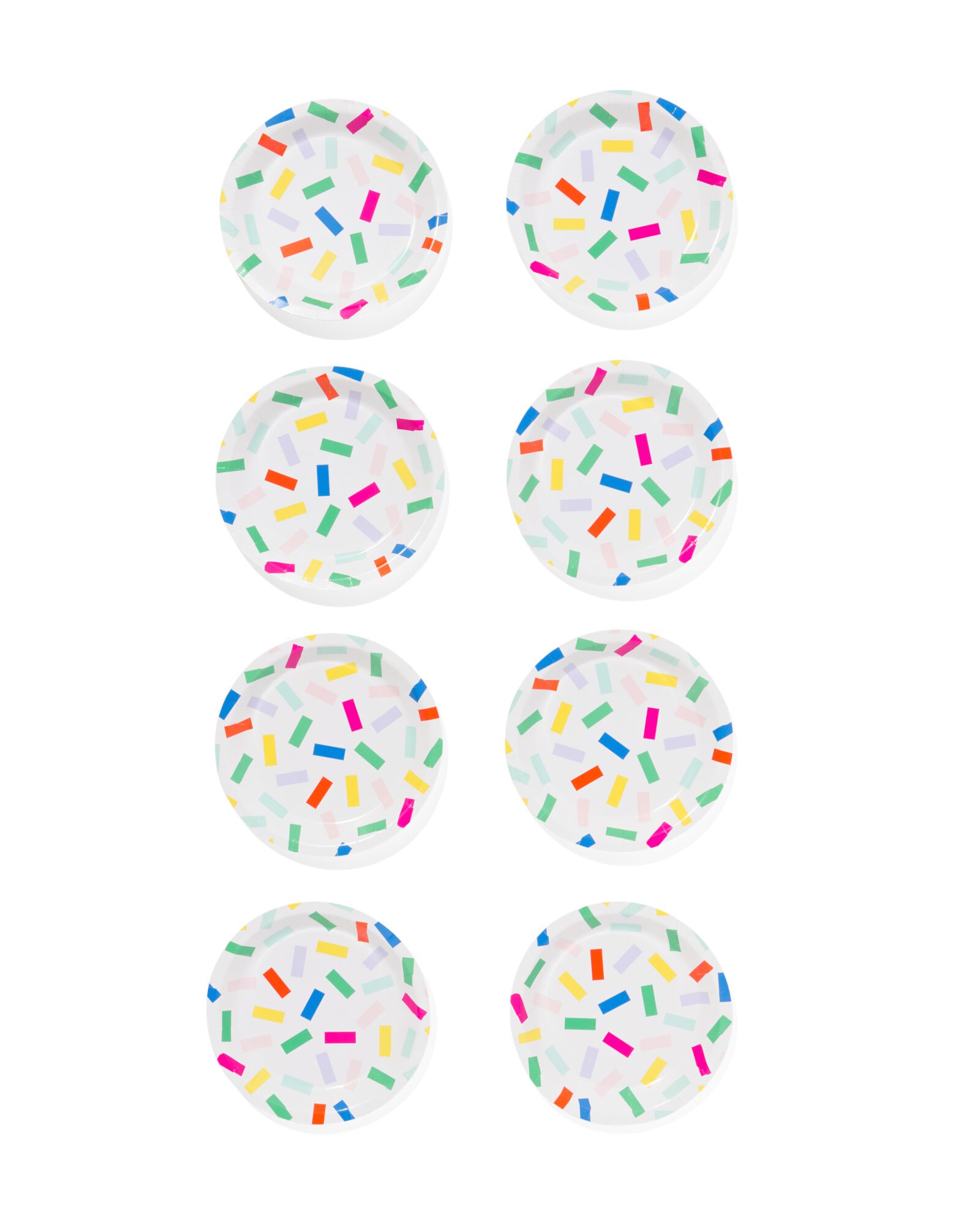 051 Gebaksbordje Confetti 8 Stuks