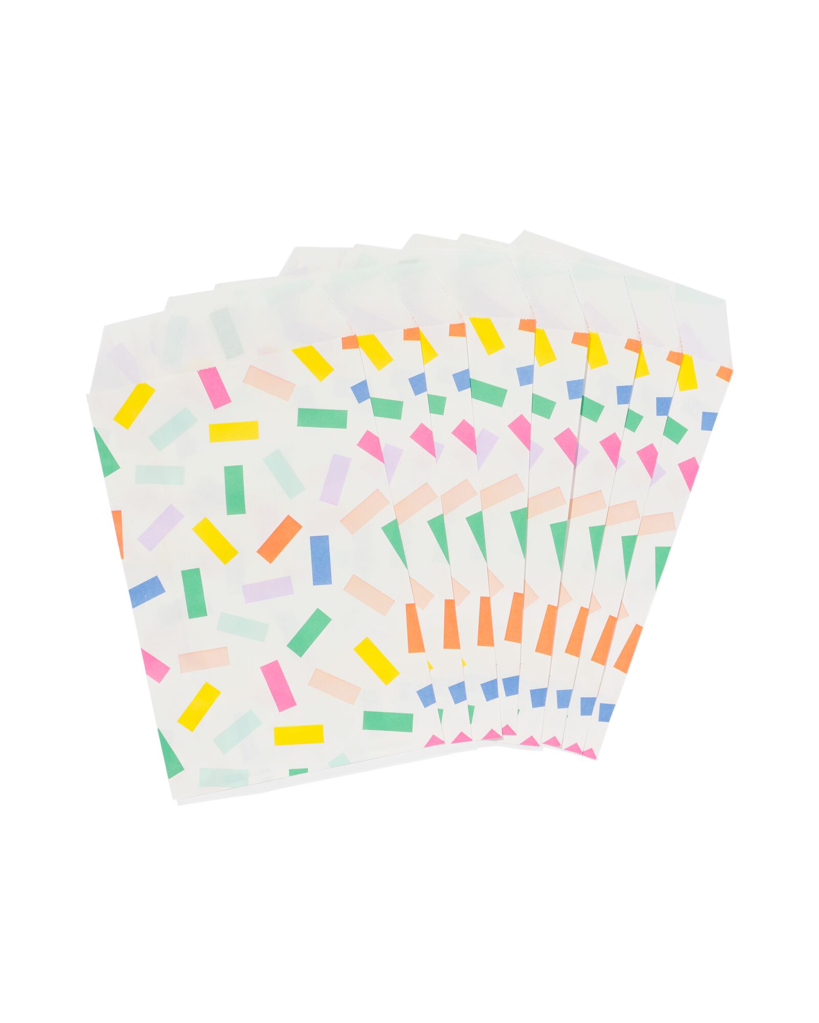 HEMA Uitdeelzakjes Papier Gekleurde Streepjes 8 Stuks