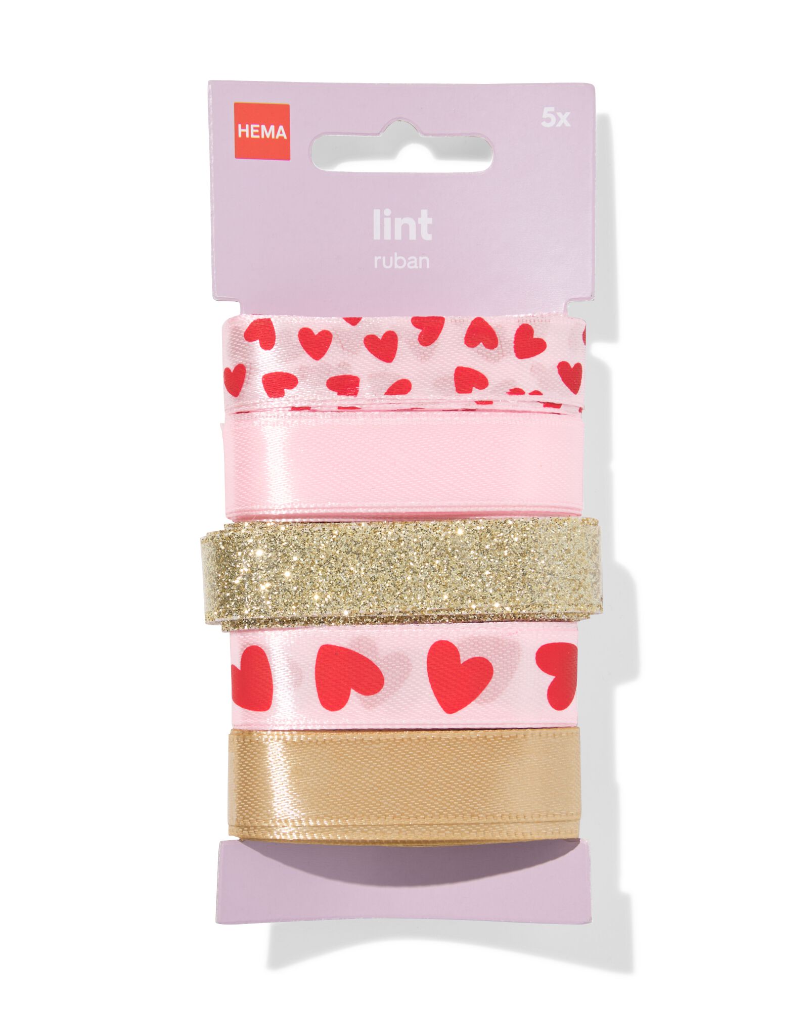 HEMA Lint 3m Satijn Hart - 5 Stuks