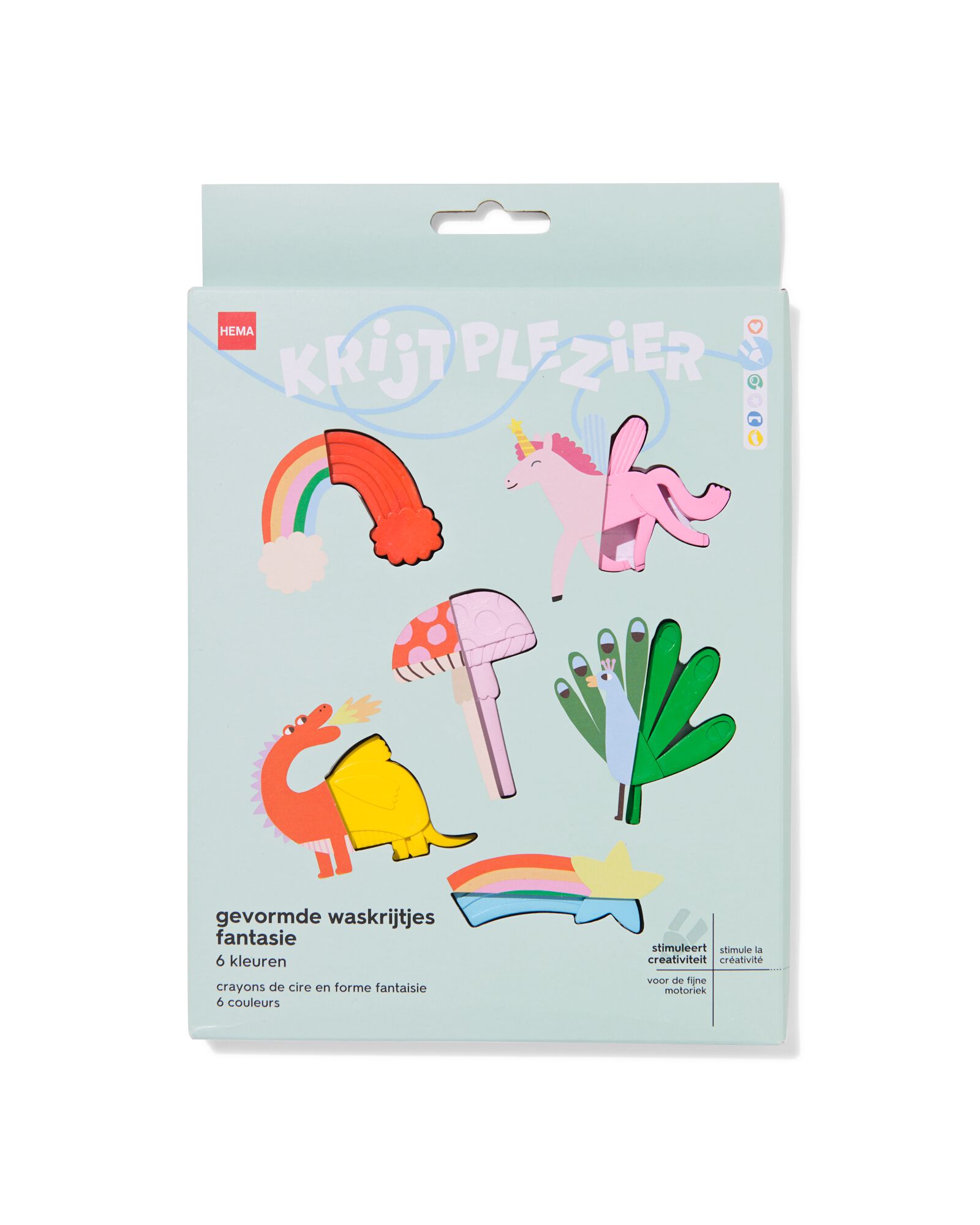 HEMA Gevormde Waskrijtjes Fantasie - 6 Stuks