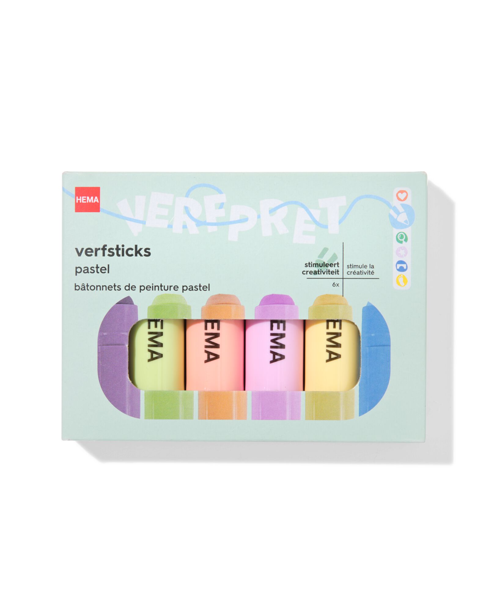 HEMA Verfsticks Pastel - 6 Stuks