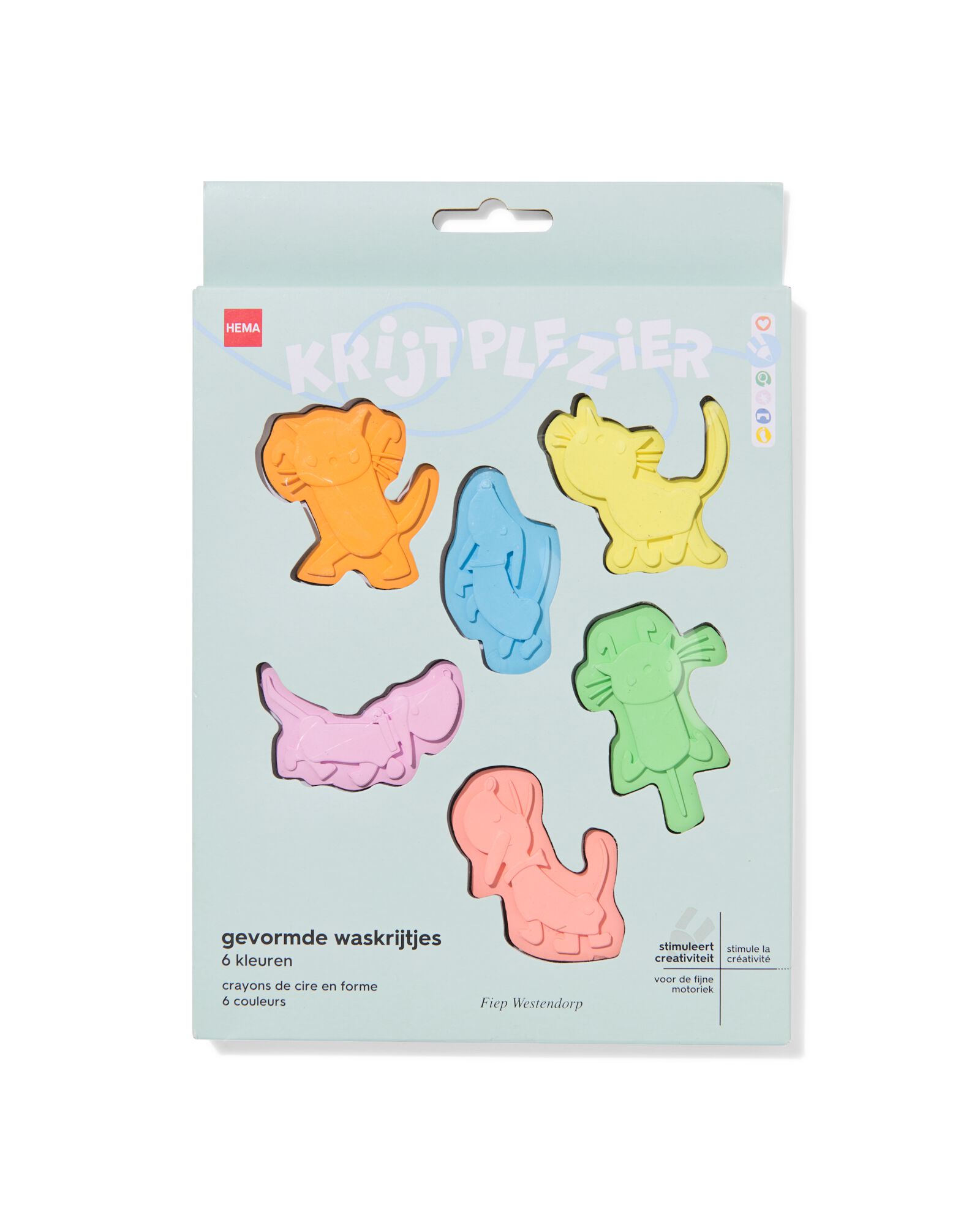 HEMA HEMA Takkie En Siepie Gevormde Waskrijtjes - 6 Stuks