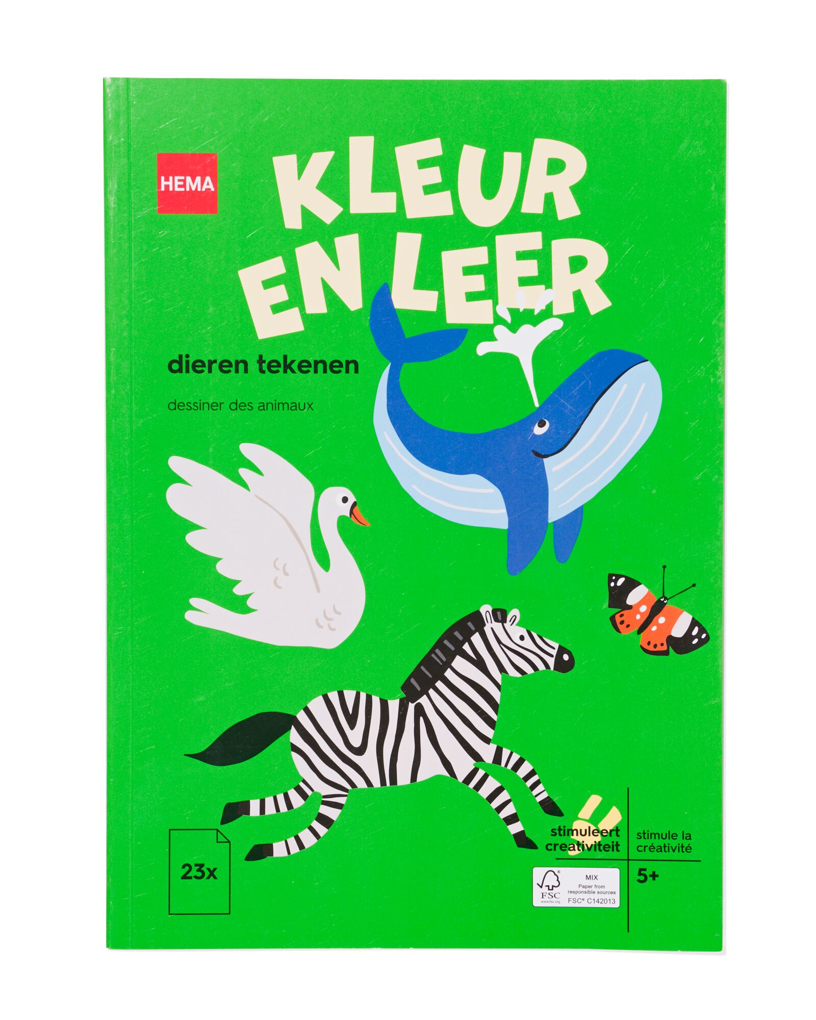 HEMA Kleur En Leerboek Dieren Tekenen 5+