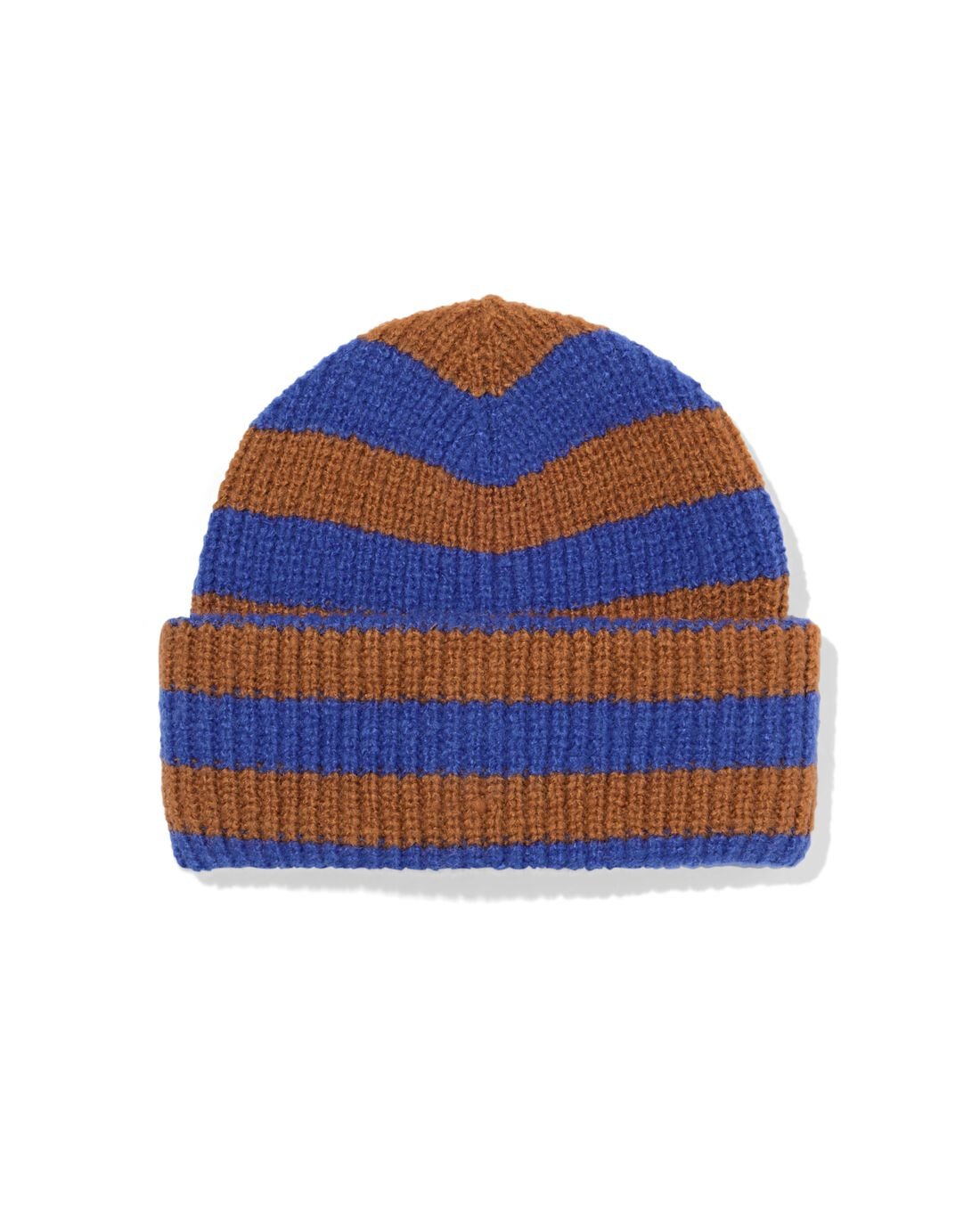 051 Kinder Beanie Strepen Bruin (bruin)
