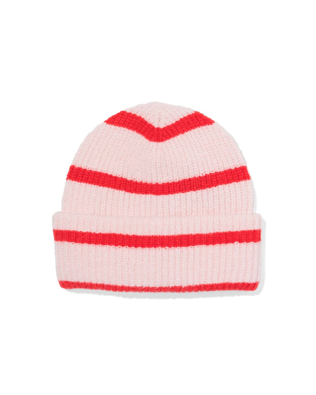 051 Kinder Beanie Strepen Rood Roze (roze)