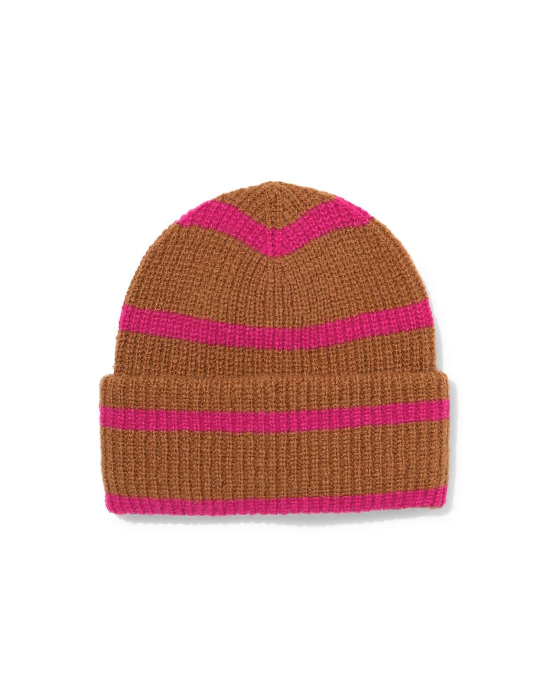 051 Kinder Beanie Strepen Taupe (taupe)
