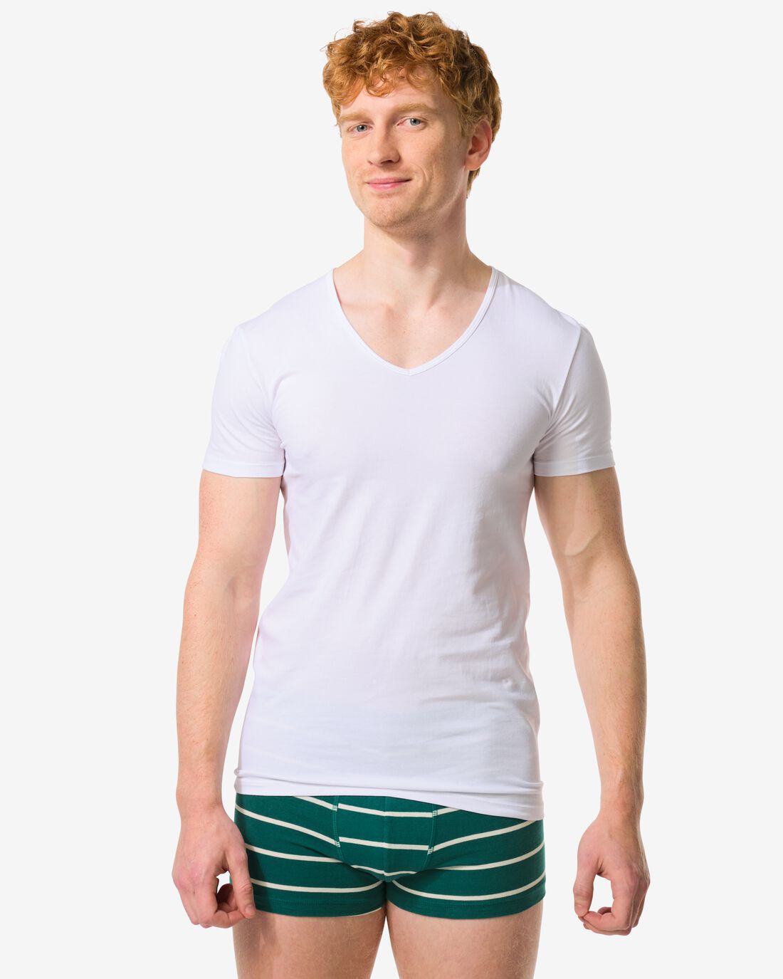 Heren Ondershirt Slim Fit V-hals Naadloos - 2 Stuks