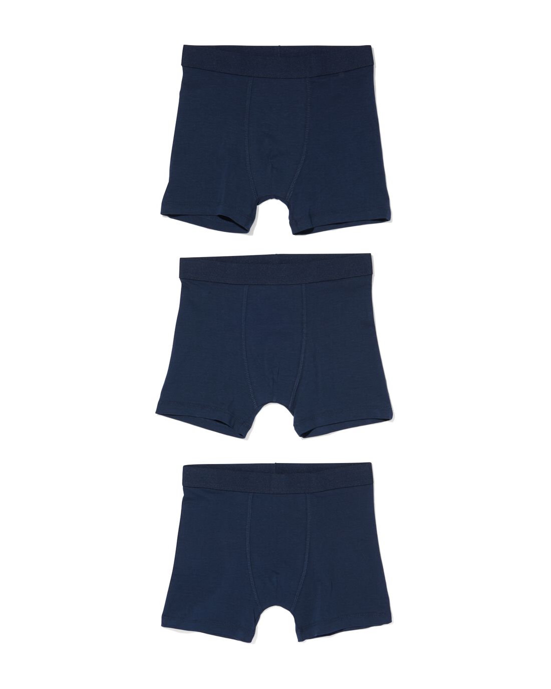 051 Kinder Boxers Basic Stretch Katoen - 3 Stuks Blauw (blauw)
