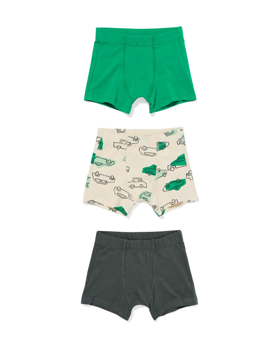 051 Kinderboxers Auto - 3 Stuks Groen (groen)