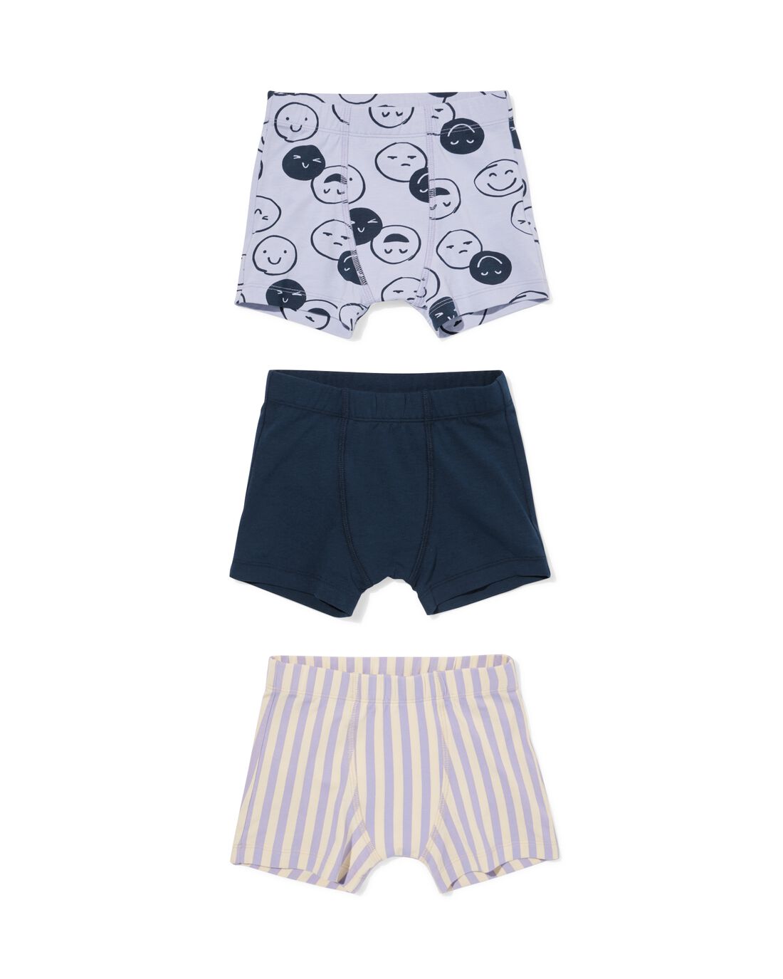 051 Kinderboxers Gezichtjes - 3 Stuks Lila (lila)