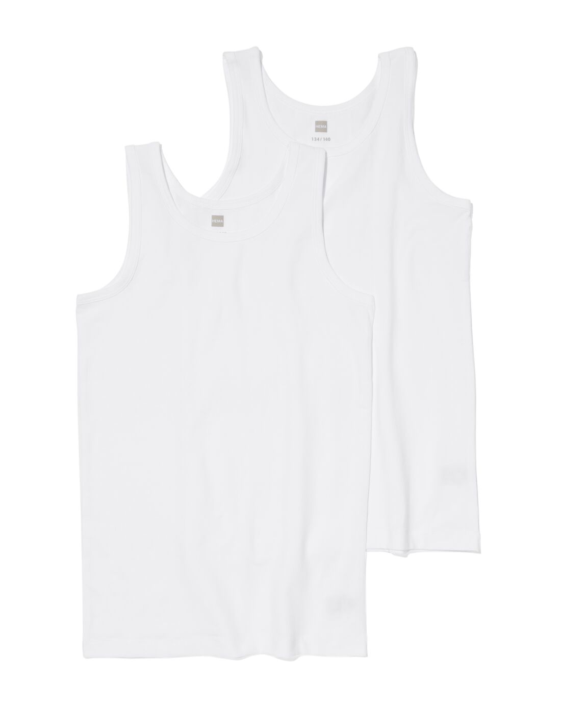 051 Kinder Hemden Basic Stretch Katoen - 2 Stuks Wit (wit)