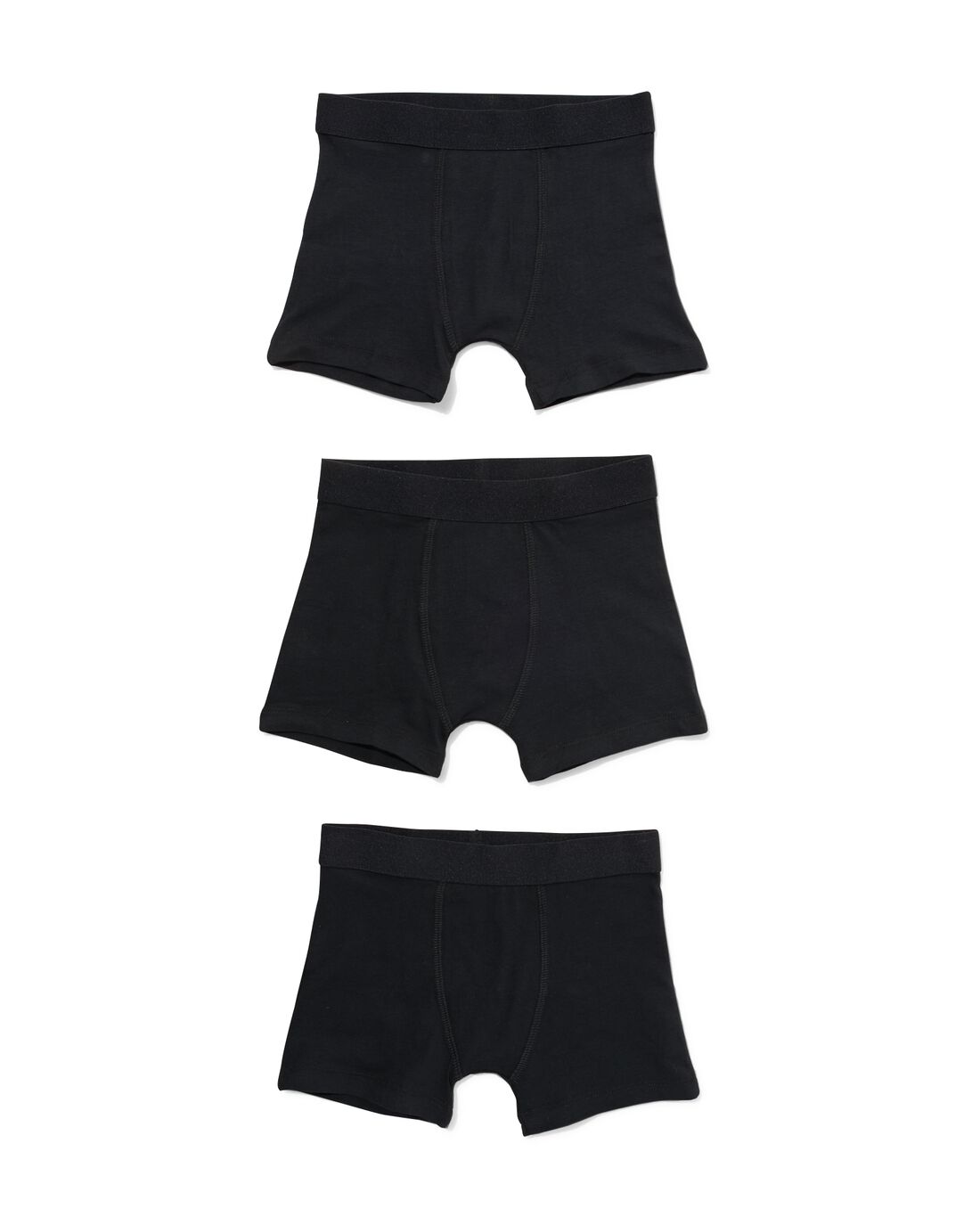 051 Kinder Boxers Katoen/stretch - 3 Stuks Zwart (zwart)