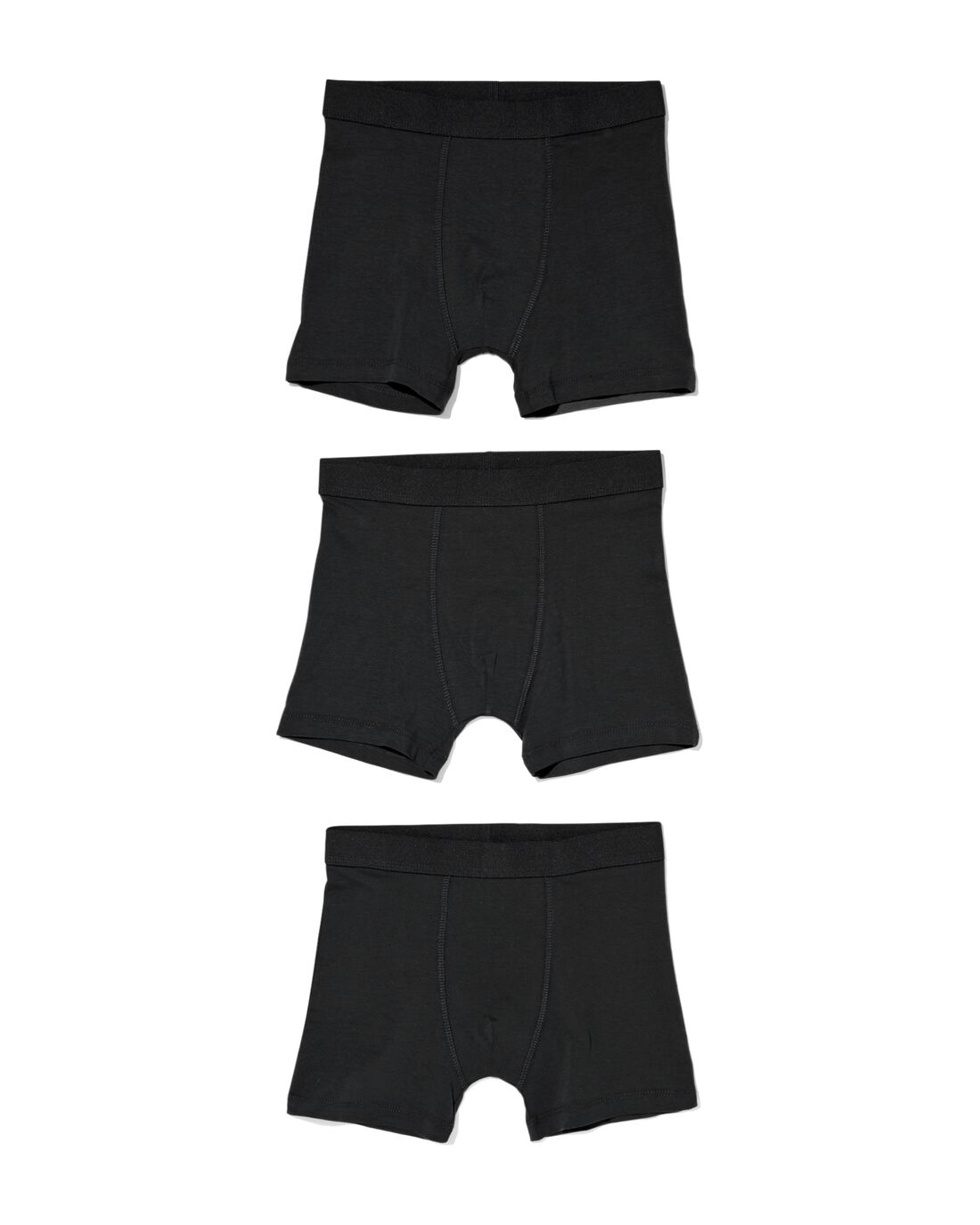 051 Kinder Boxers Basic Stretch Katoen - 3 Stuks Zwart (zwart)