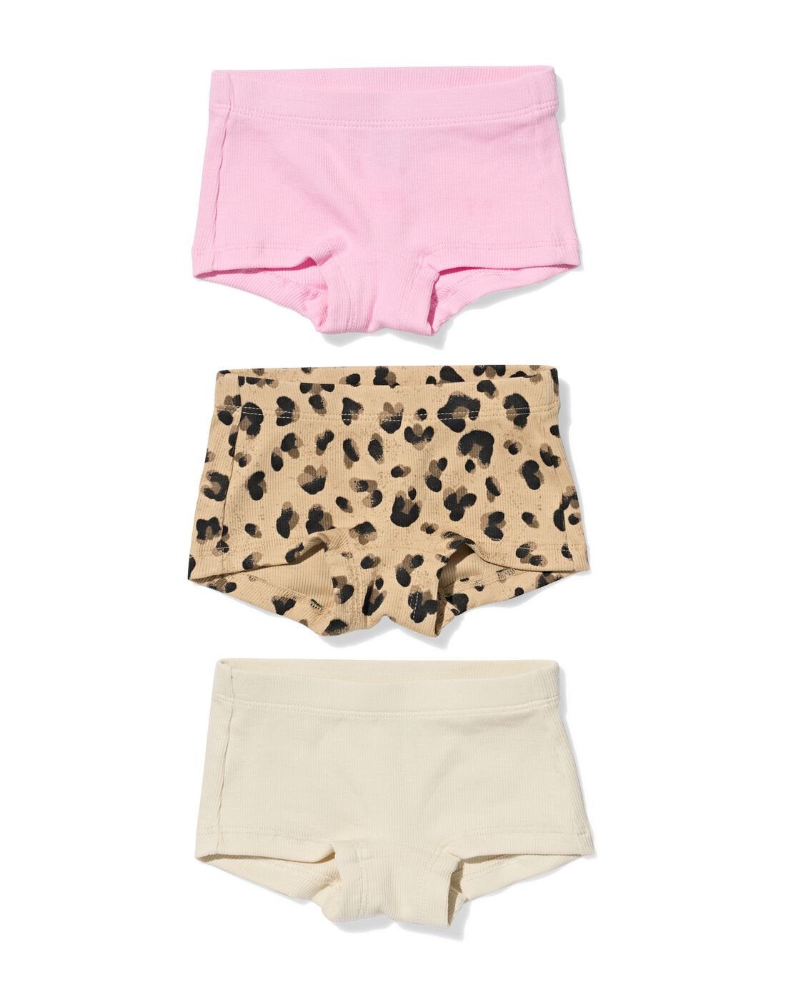 051 Kinderboxers Rib Luipaard - 3 Stuks Bruin (bruin)