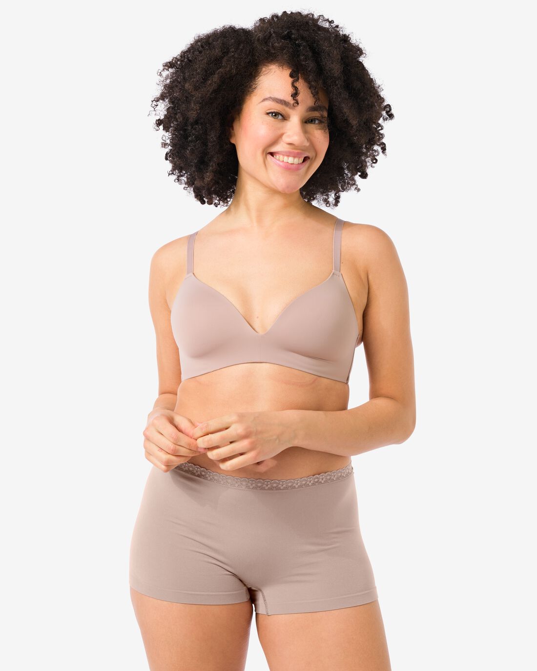 HEMA Damesboxer Naadloos Micro Beige (beige)