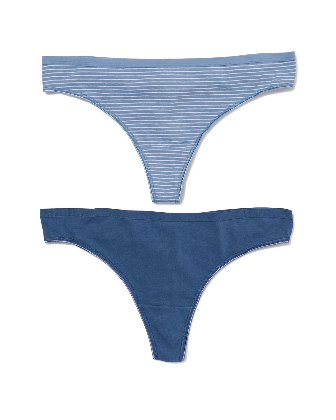 HEMA Dames Strings Stretch Katoen - 2 Stuks Blauw (blauw)