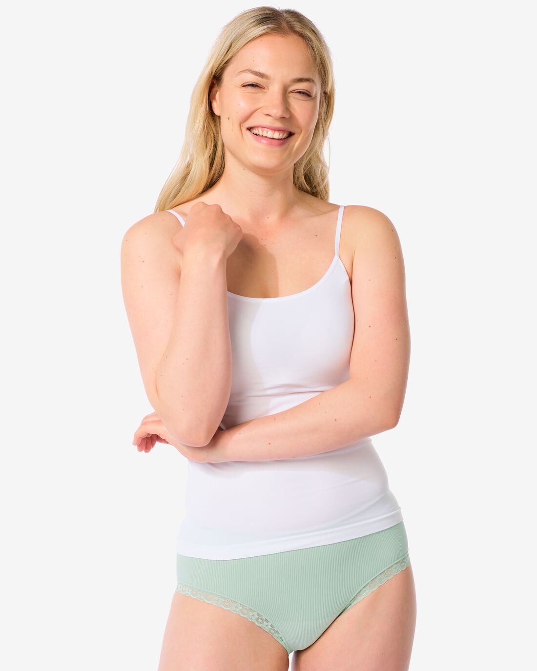 HEMA Dameshemd Naadloos Micro Spaghettibandjes Wit (wit)