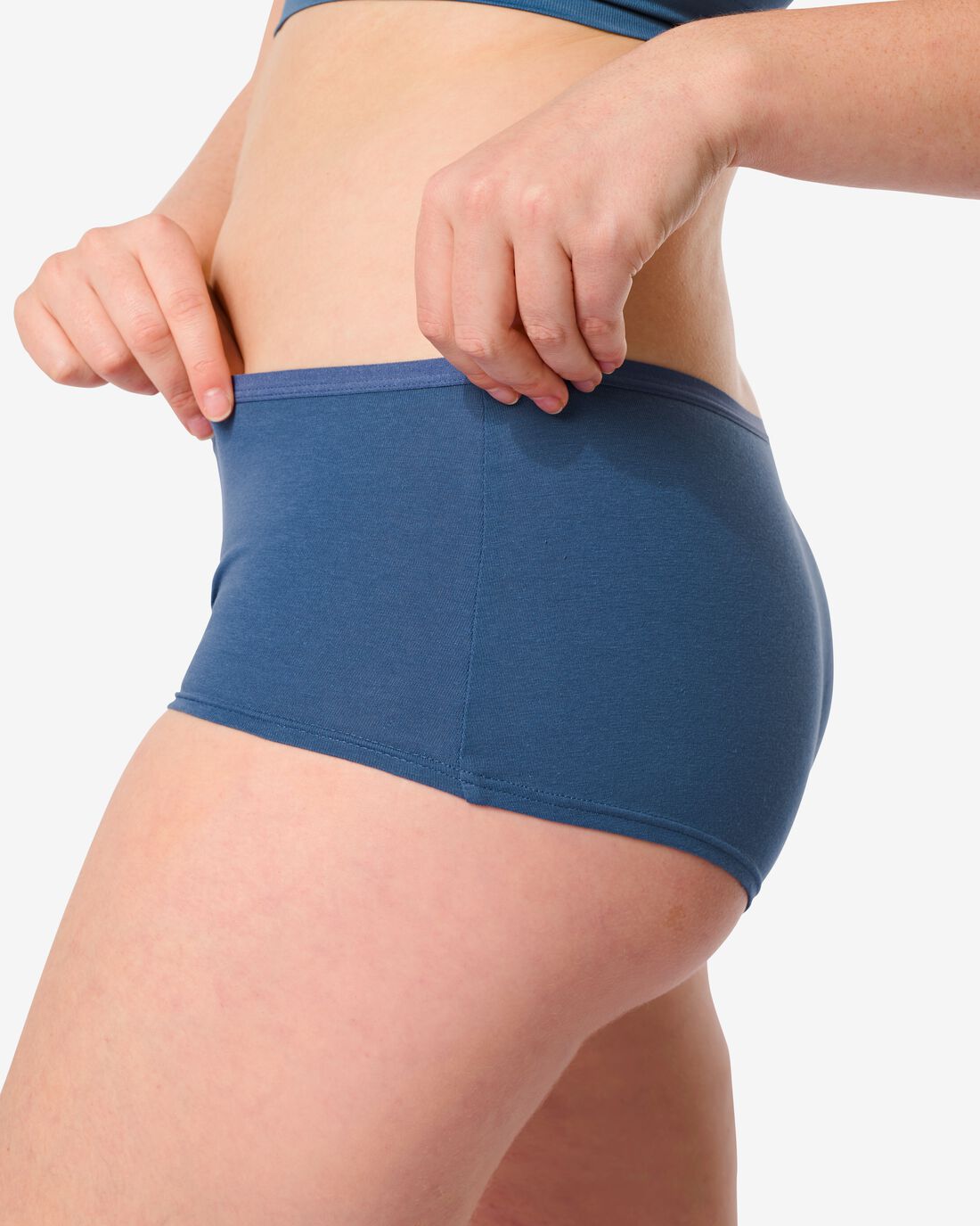 140 Dames Shorties Stretch Katoen - 2 Stuks Blauw (blauw)