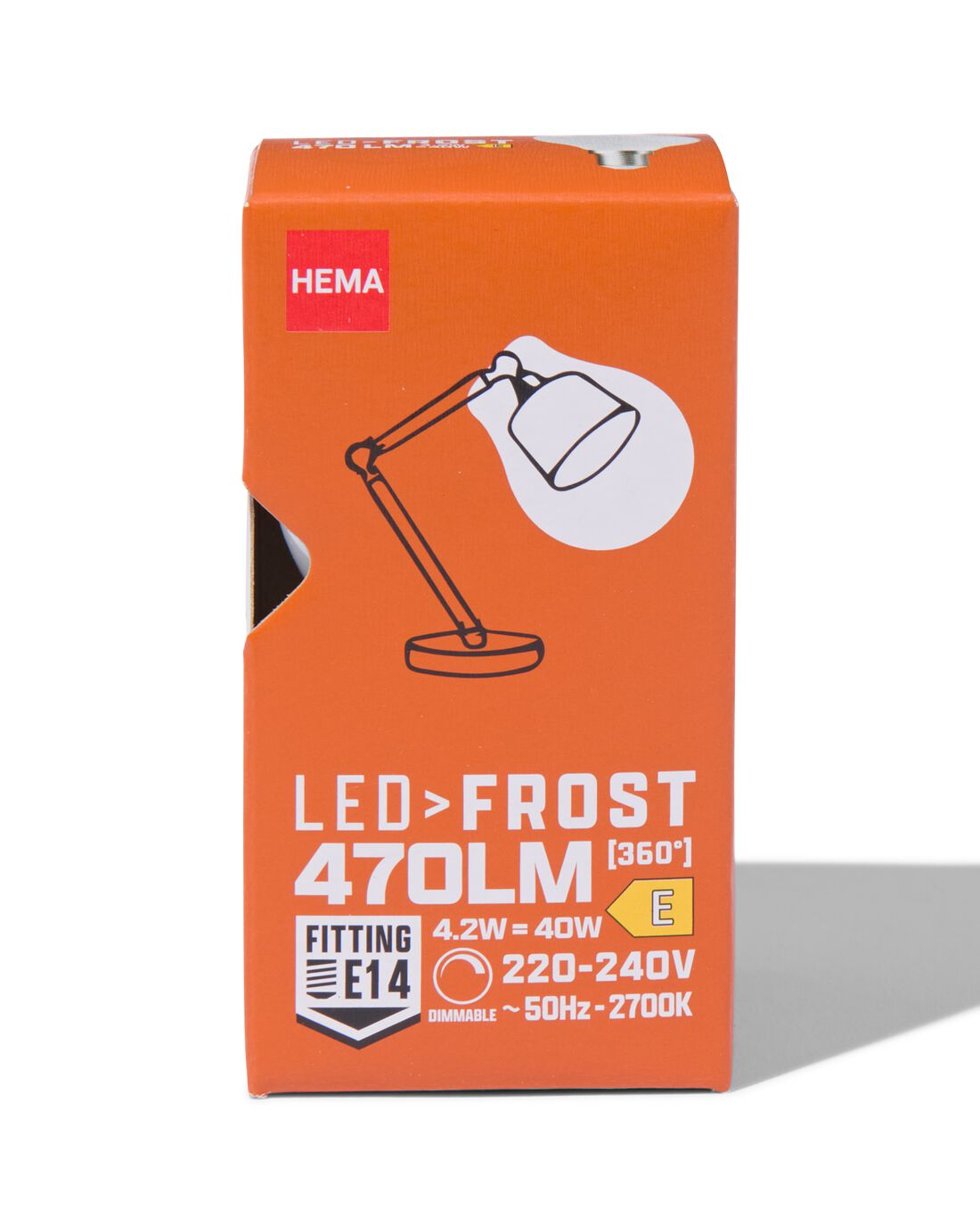 HEMA Led Kogel Glass Frost E14 4.2W 470lm Dim