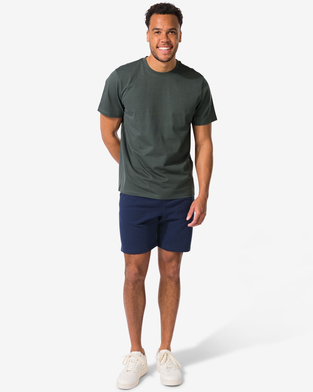 HEMA Heren Sweatshort Donkerblauw (donkerblauw)