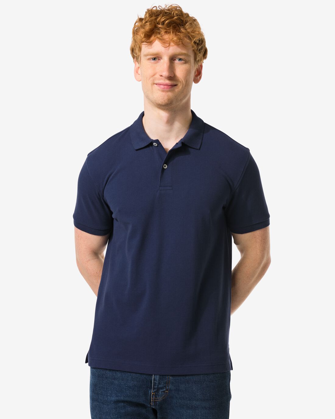 HEMA HEMA Herenpolo Donkerblauw (donkerblauw)