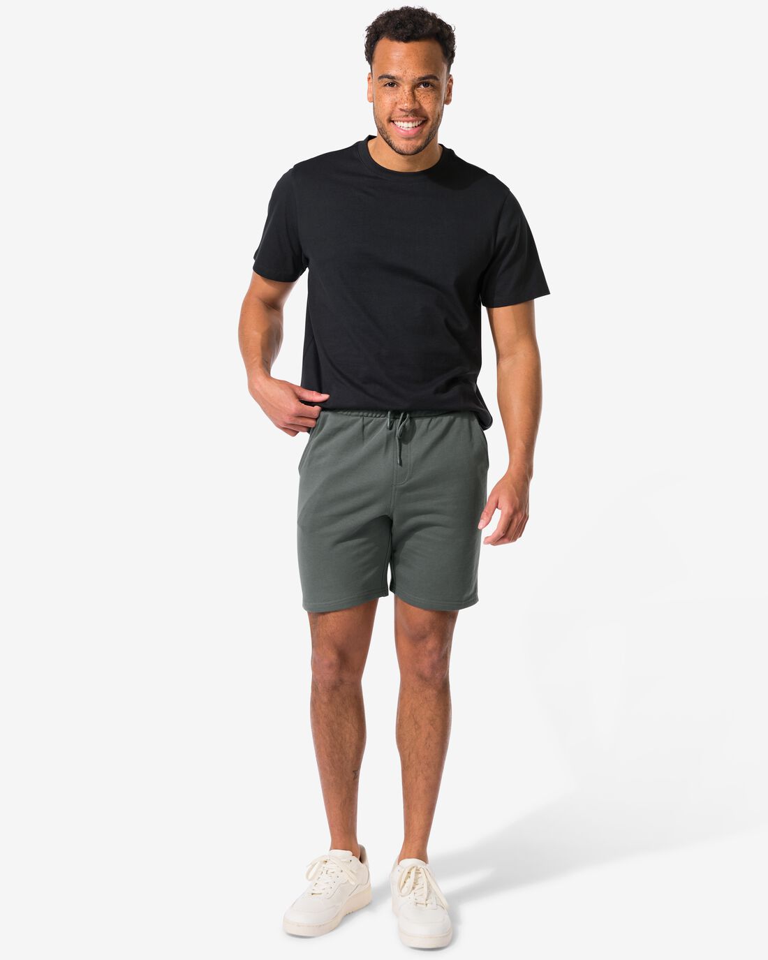 HEMA Heren Sweatshort Donkergroen (donkergroen)