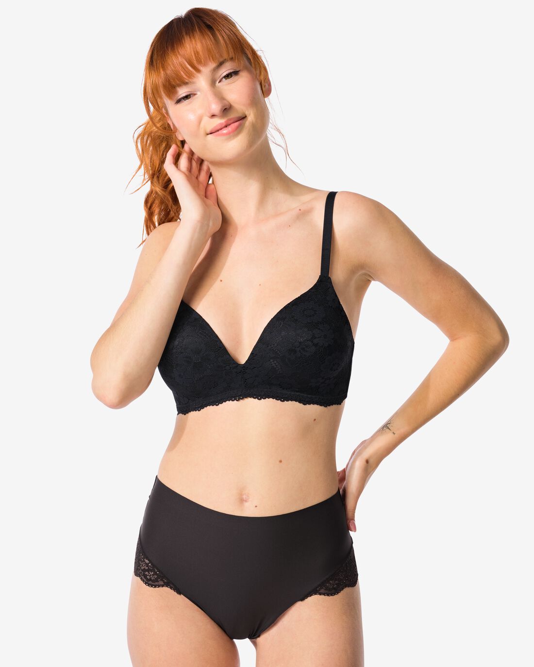 Medium Corrigerende String Hoge Taille Met Kant