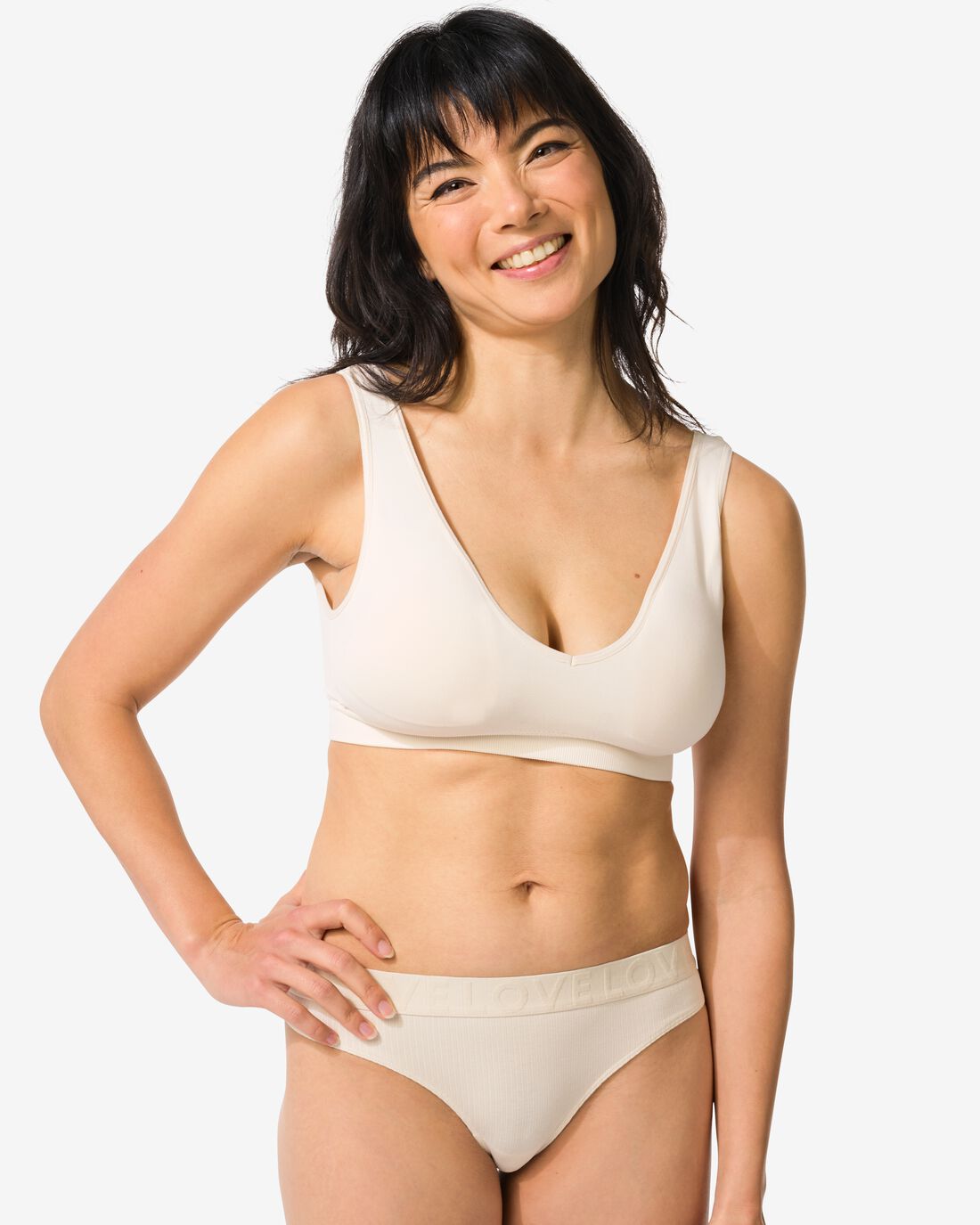 HEMA Damesstring Katoen Nude (nude)