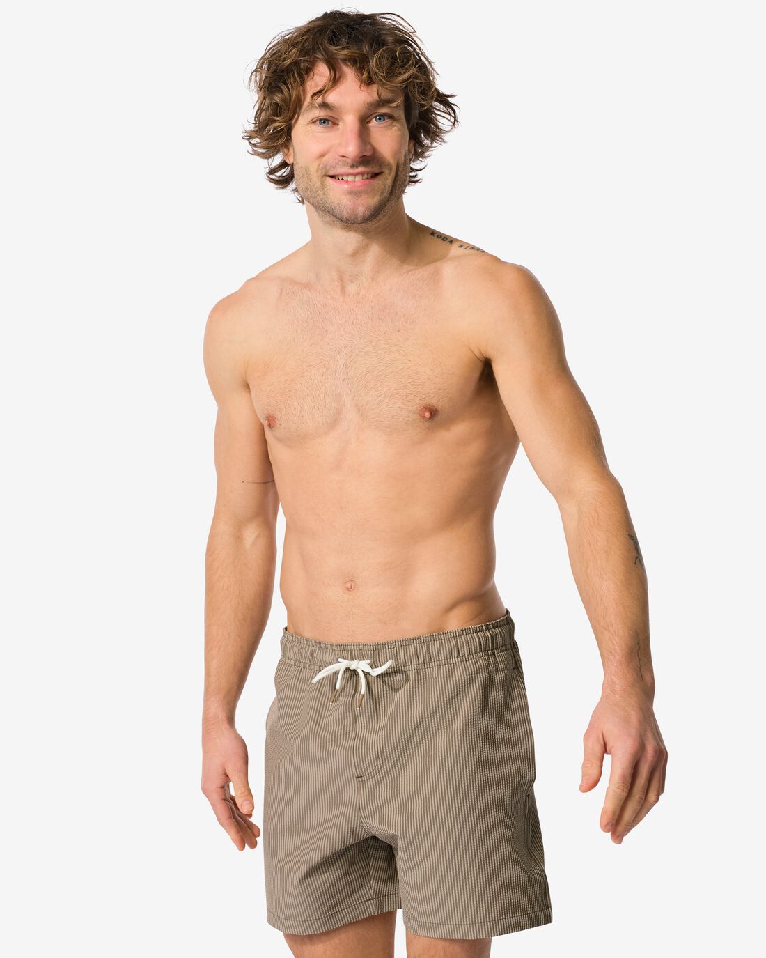HEMA Herenzwembroek Seersucker Bruin (bruin)