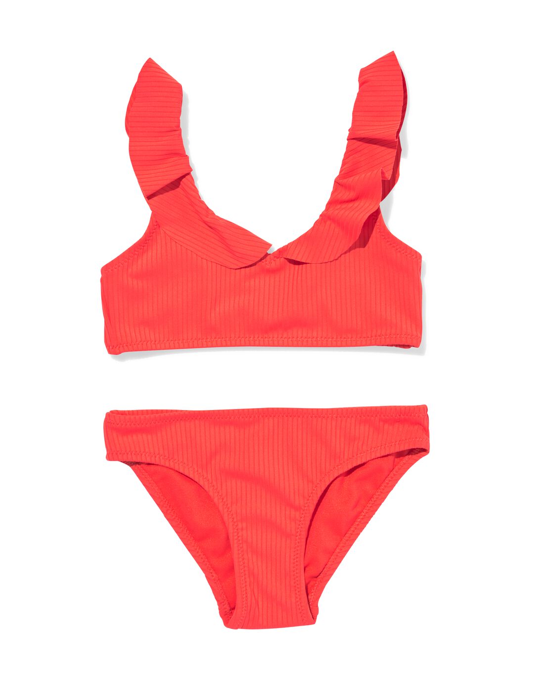 HEMA HEMA Kinderbikini Rib Koraal (koraal)