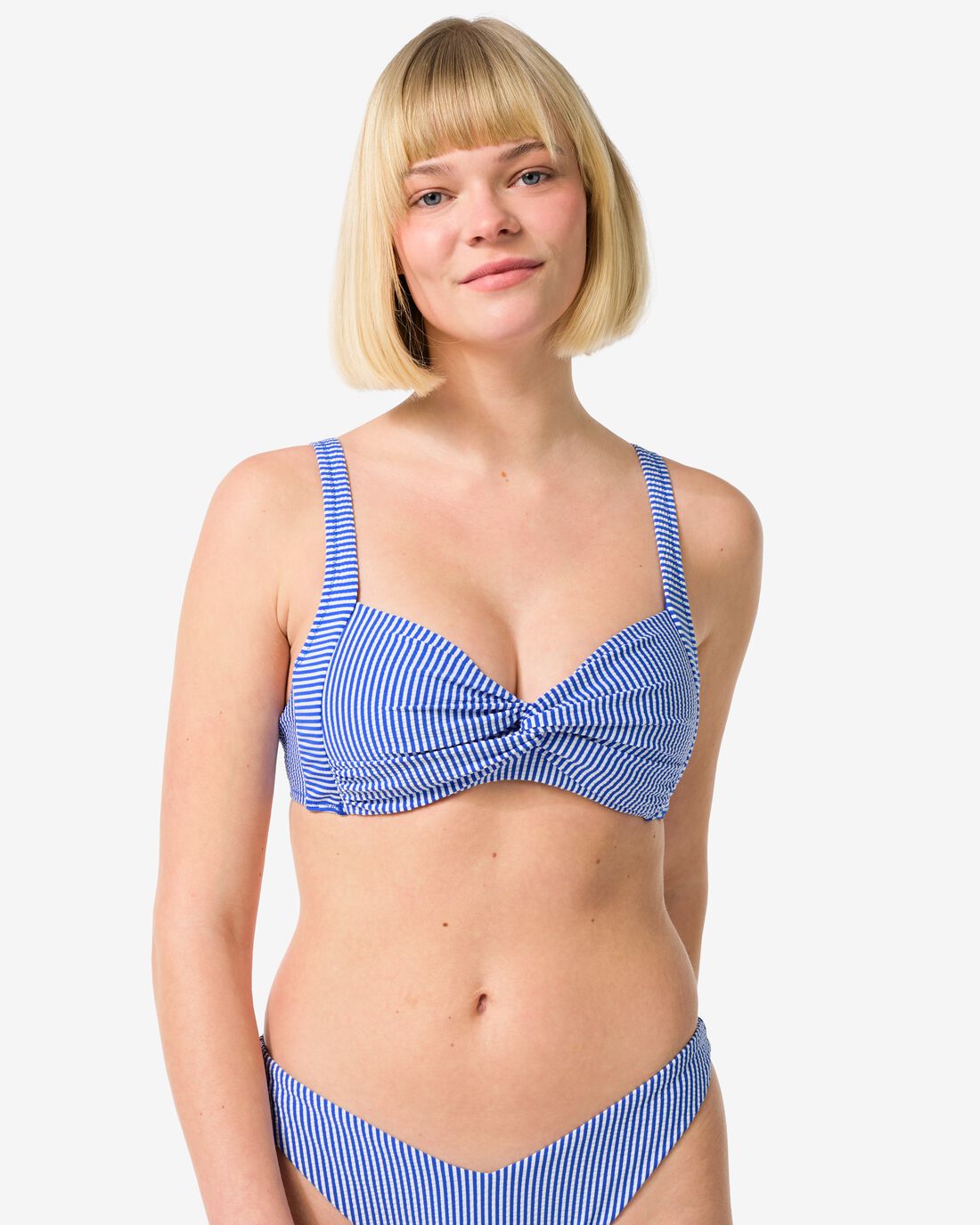 Damesbikinitop Seersucker