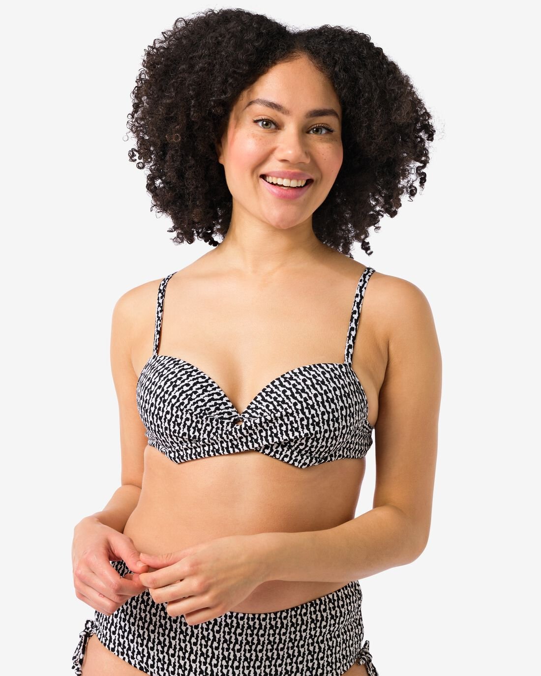 HEMA Damesbikinitop Beugel Cup A-E Zwart/wit (zwart/wit)