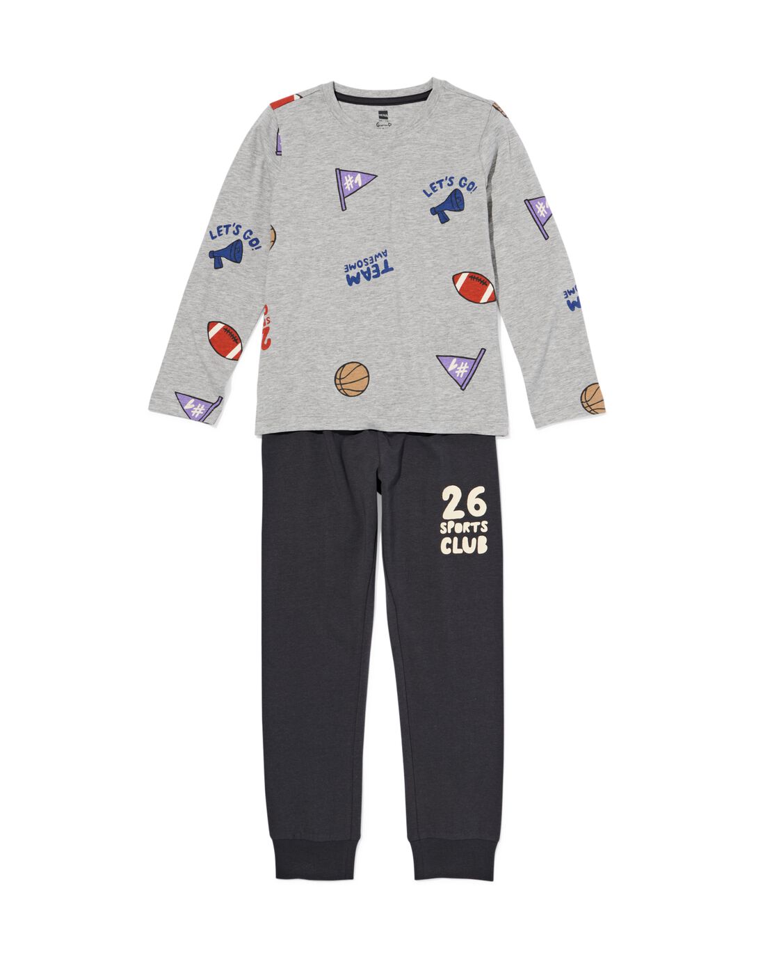 051 Kinderpyjama Sport Grijsmelange (grijsmelange)