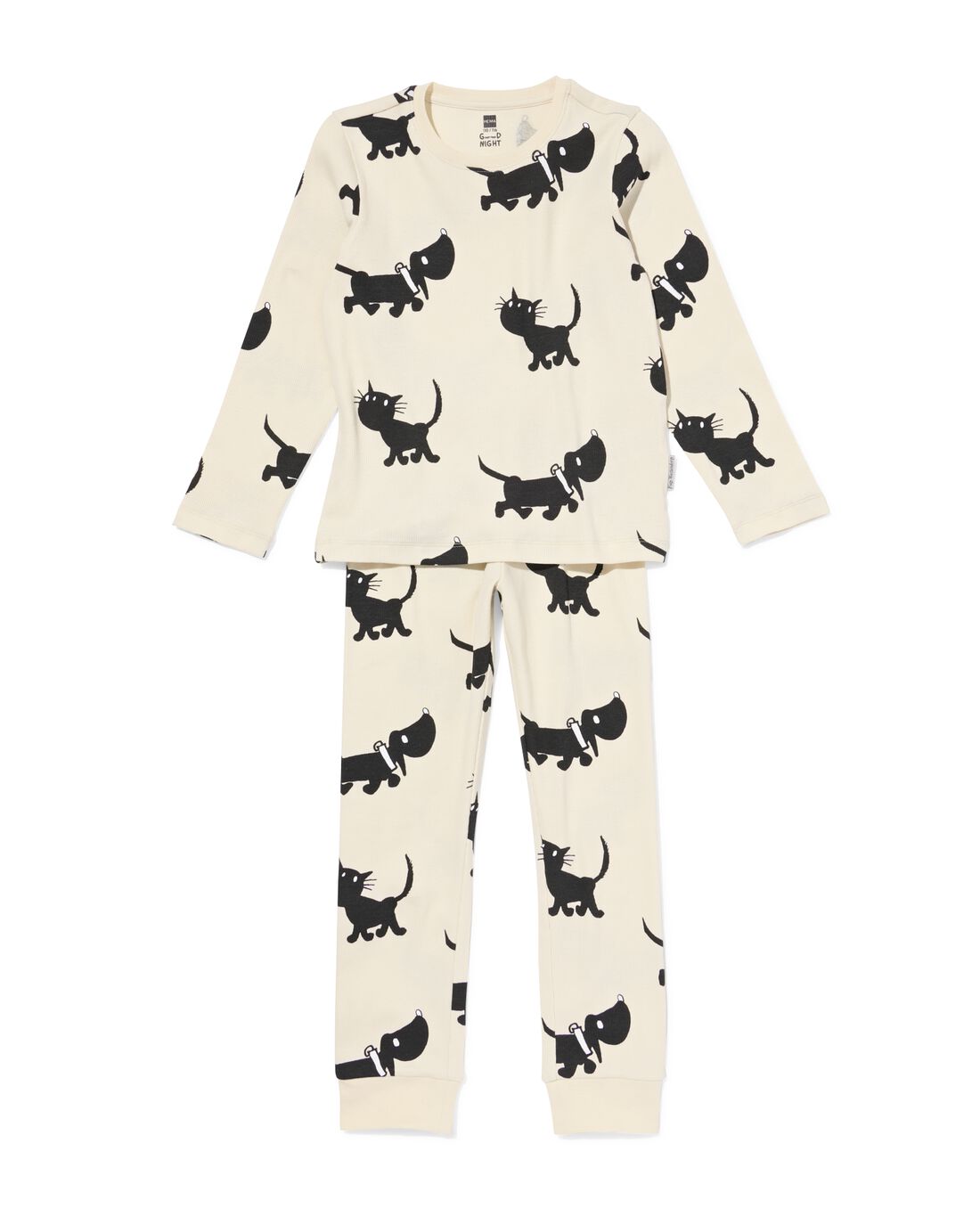 HEMA Takkie En Siepie Kinderpyjama Rib Wit (wit)