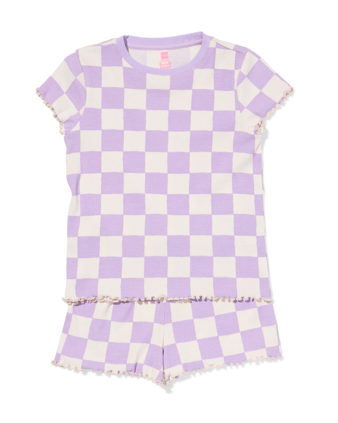 HEMA Kinder Shortama Rib Ruiten Paars (paars)