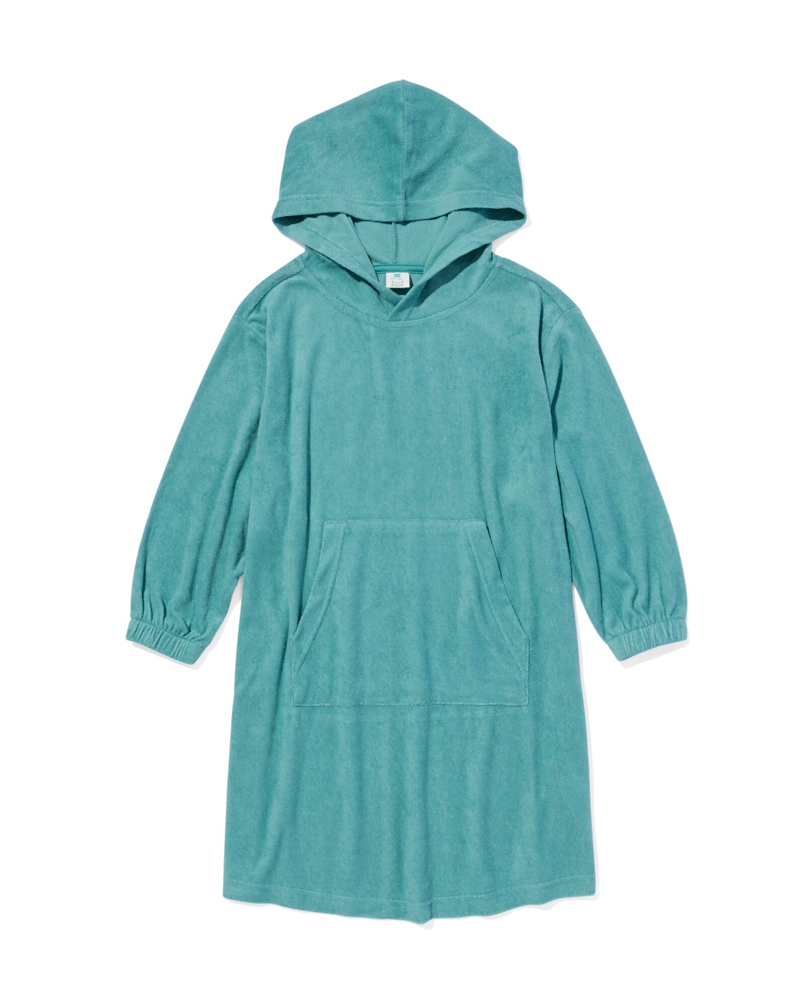 HEMA Kinder Poncho Badstof Maat 134 - 164 (groen)