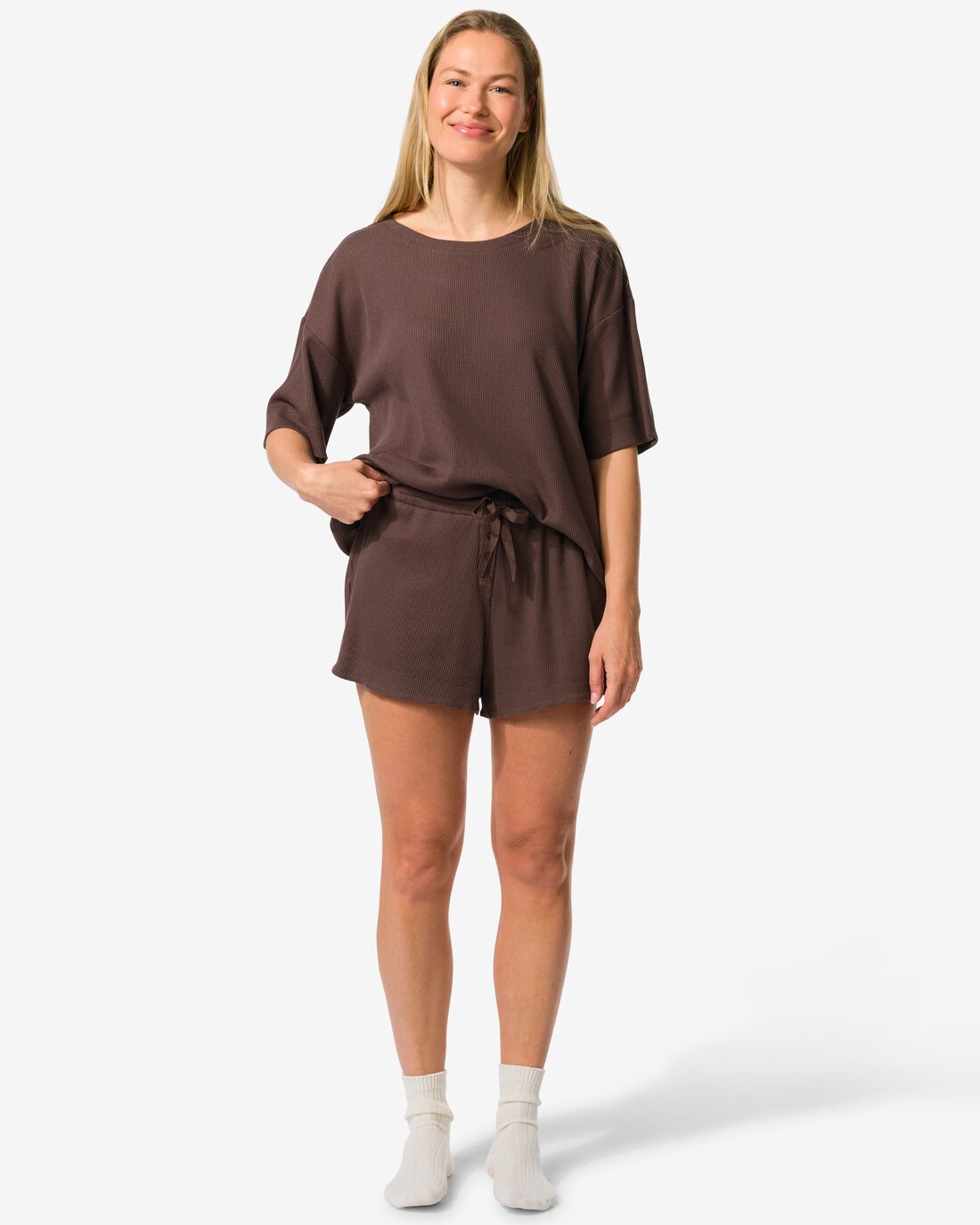 Dames Lounge Korte Broek Wafel