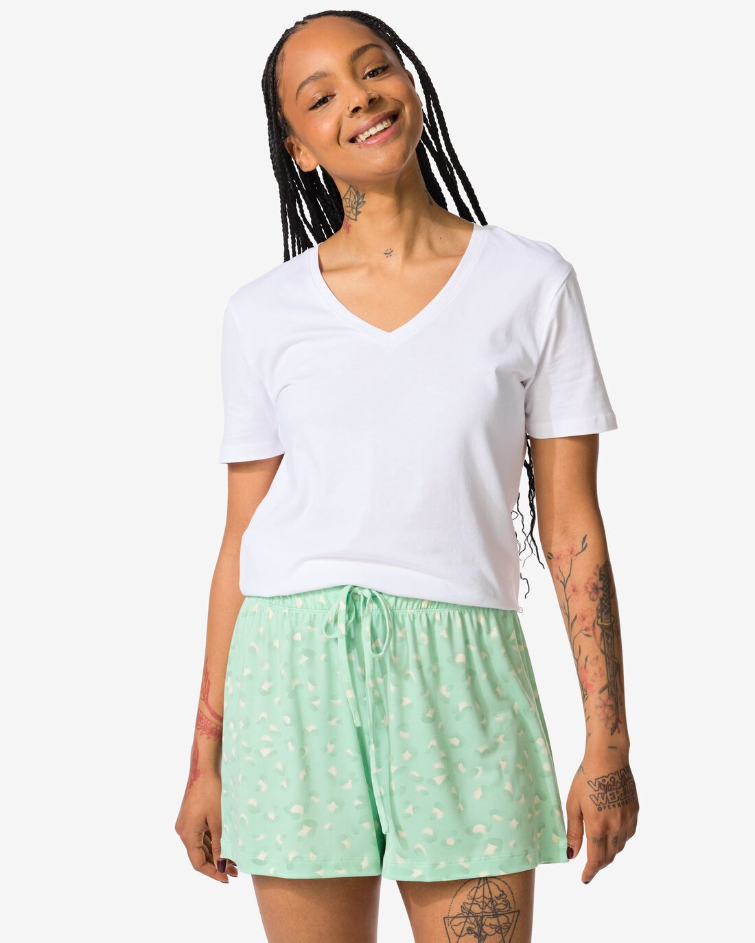 Damespyjama Korte Broek Micro Luipaard