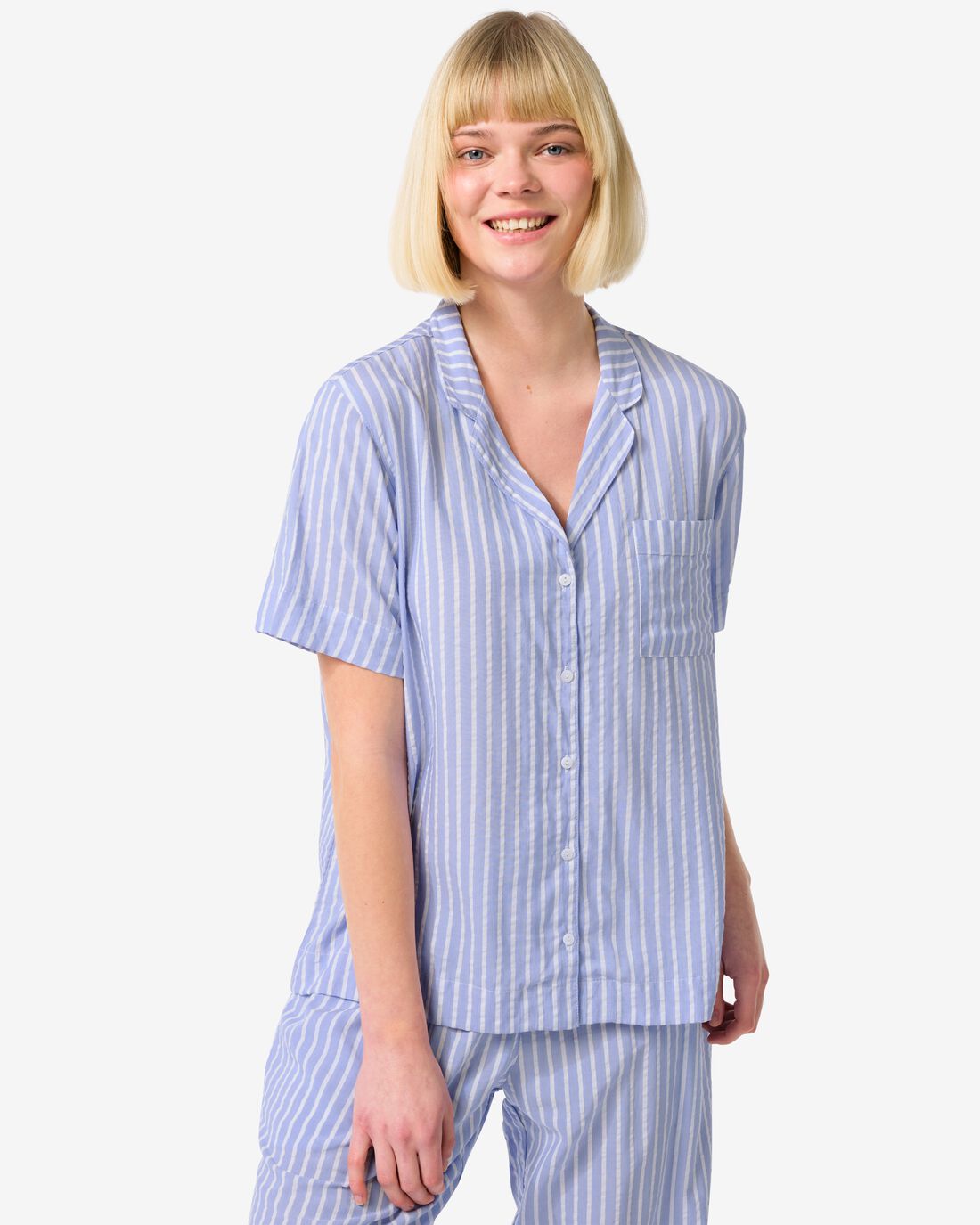 Dames Pyjamatop Seersucker