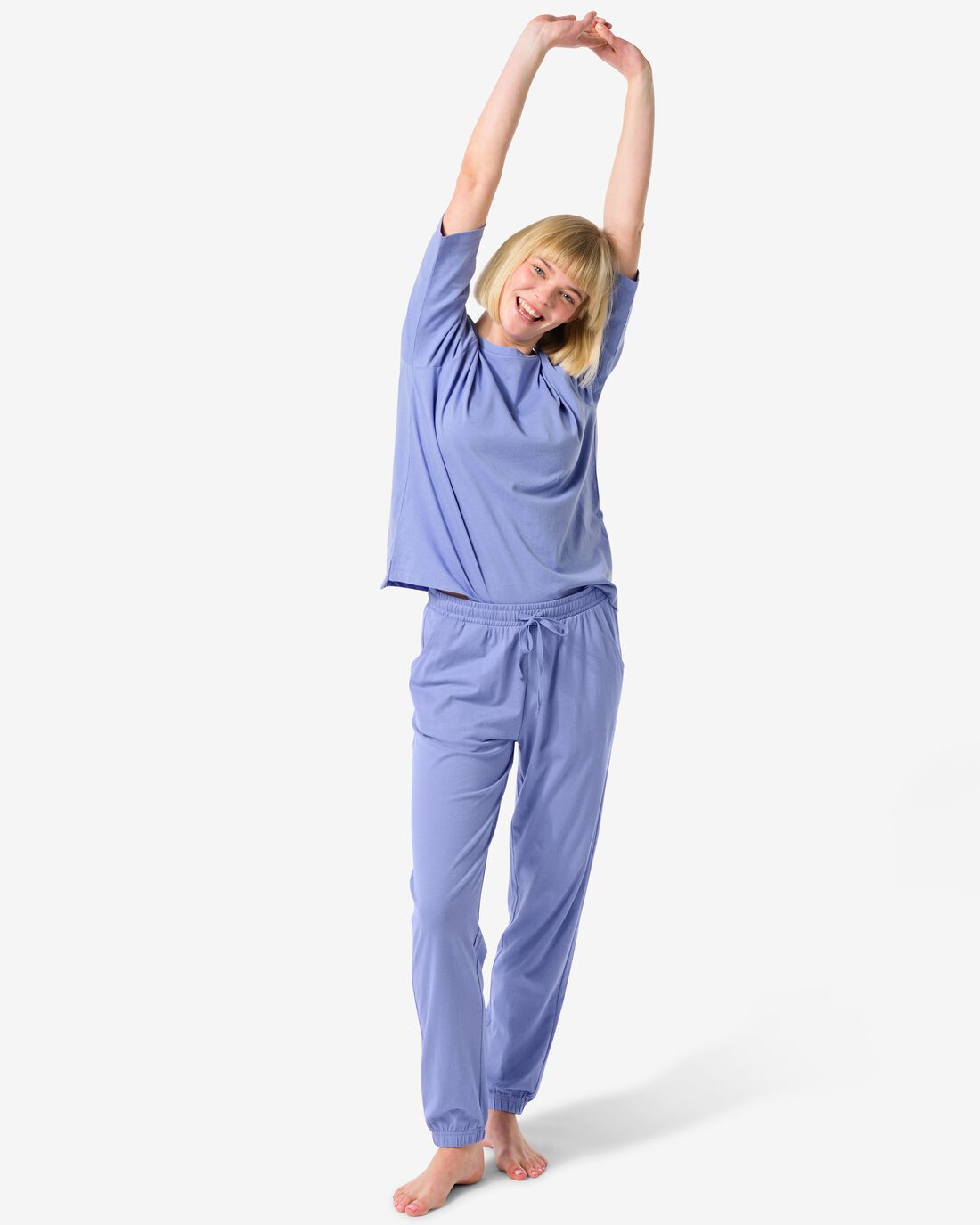 HEMA Dames Pyjamabroek Katoen Blauw (blauw)