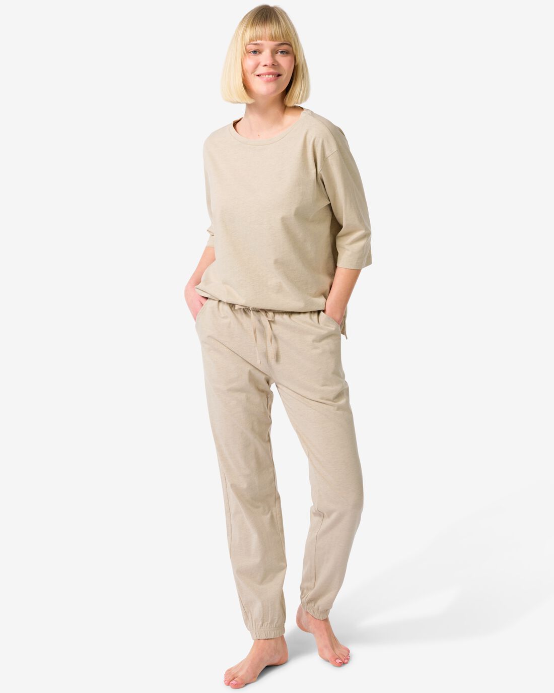 HEMA Dames Pyjamabroek Katoen Naturel (naturel)